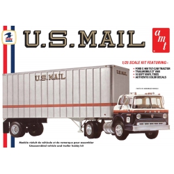Model Plastikowy - Ciężarówką i Naczepa 1:25 Ford C600 US Mail Truck w/USPS Trailer - AMT1326